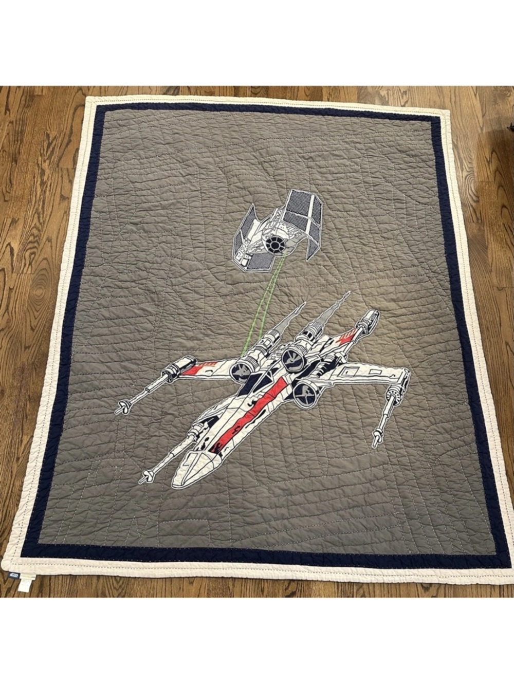 Pottery Barn Kids Star Wars Twin Bedding Quilt X Wing Tie Fighter Spaceship